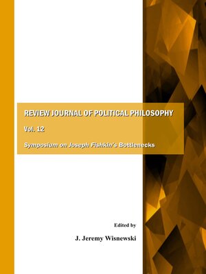 cover image of Review Journal of Political Philosophy Vol. 12